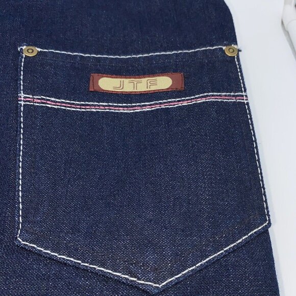 Vintage JTF Women’s Dark Jeans Pink Belt Embroidery Logo High Waisted Size 38 - Picture 9 of 16